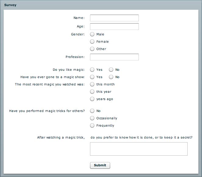 Pre-experiment survey presurvey